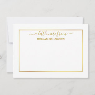 Elegant Gold Frame - Choose Size - Personalized Note Card