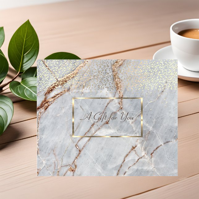 Elegant Gold Frame,Confetti Marble Discount Card (Creator Uploaded)