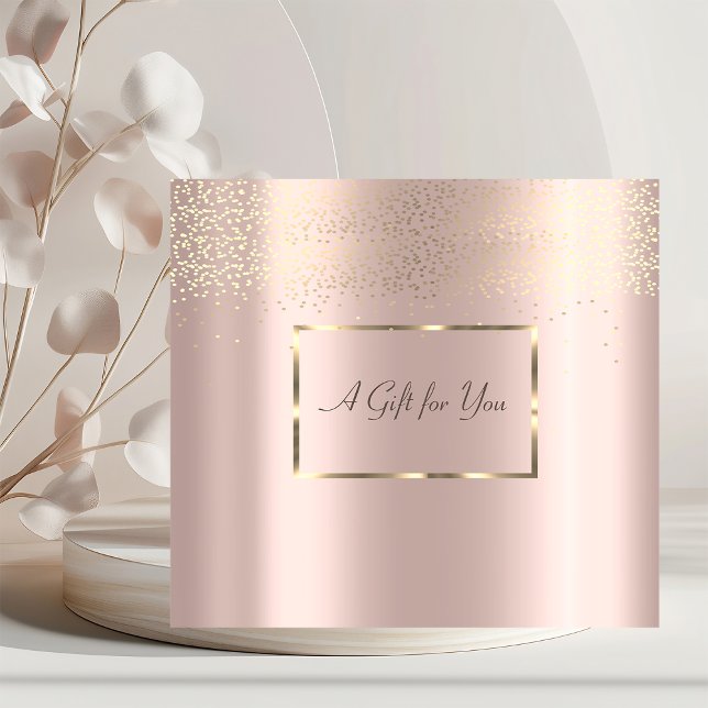 Elegant Gold Frame,Confetti Rose Gold Discount Card (Creator Uploaded)