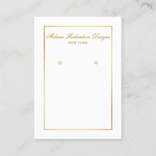 Elegant Gold Frame Earring Display Card