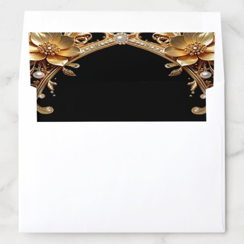 Elegant Gold Frame Envelope Liner