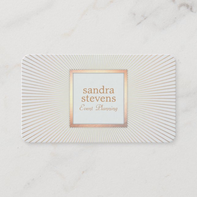 Elegant Gold Frame Event Planner Glamorous Chic Business Card (Front)