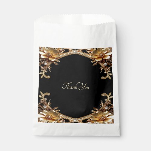 Elegant Gold Frame Favor Bag