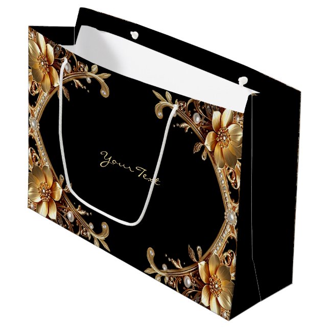 Elegant Gold Frame Gift Bag (Front Angled)
