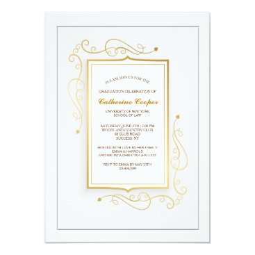 Elegant Gold Frame Graduation Invitation Elegant Gold Frame Graduation Invitation