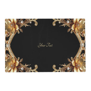 Elegant Gold Frame Laminated Placemat