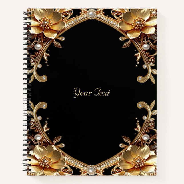 Elegant Gold Frame Notebook (Front)