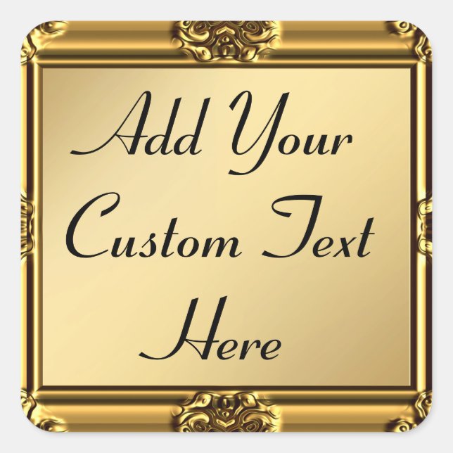 Elegant Gold Frame On Gold Stickers (Front)