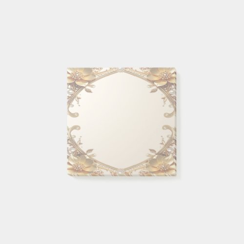 Elegant Gold Frame Post it Notes