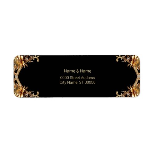 Elegant Gold Frame Return Address Label