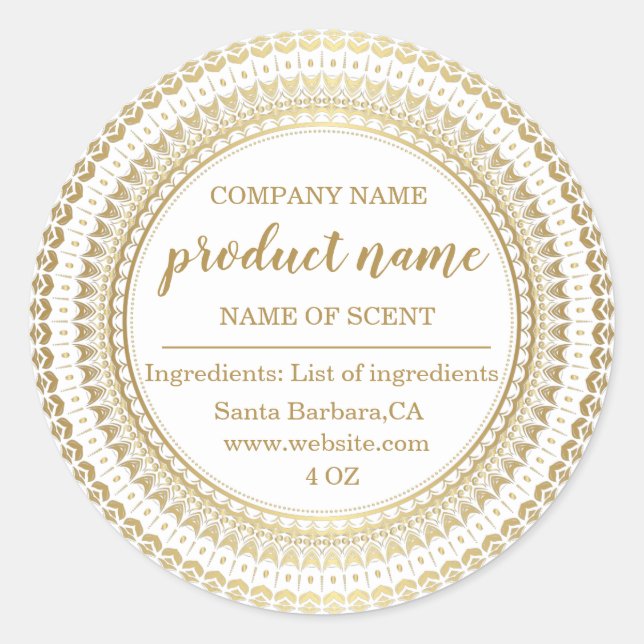Elegant Gold frame Spa labels  (Front)