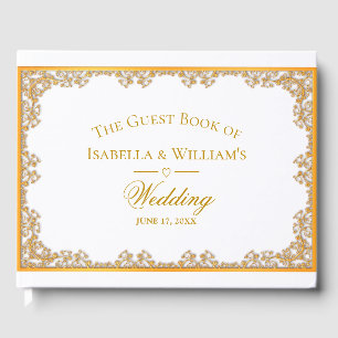 Elegant Gold Frame Wedding Guest Book