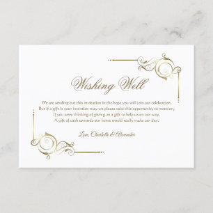 Elegant Gold Frame Wedding Wishing Well Enclosure Card