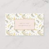 Elegant Gold Framed Wildflower Corporate  Business Card (Back)