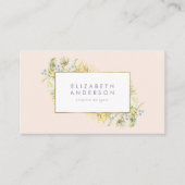 Elegant Gold Framed Wildflower Corporate  Business Card (Front)