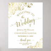 Wedding Welcome Golden Vines - Wedding Sign (24x36)