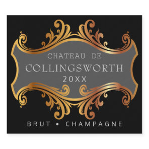 Elegant Gold Full Size Sparkling Wine Bottle Label