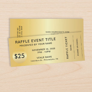 Elegant Gold Fundraiser Charity Gala Template Raffle Tickets