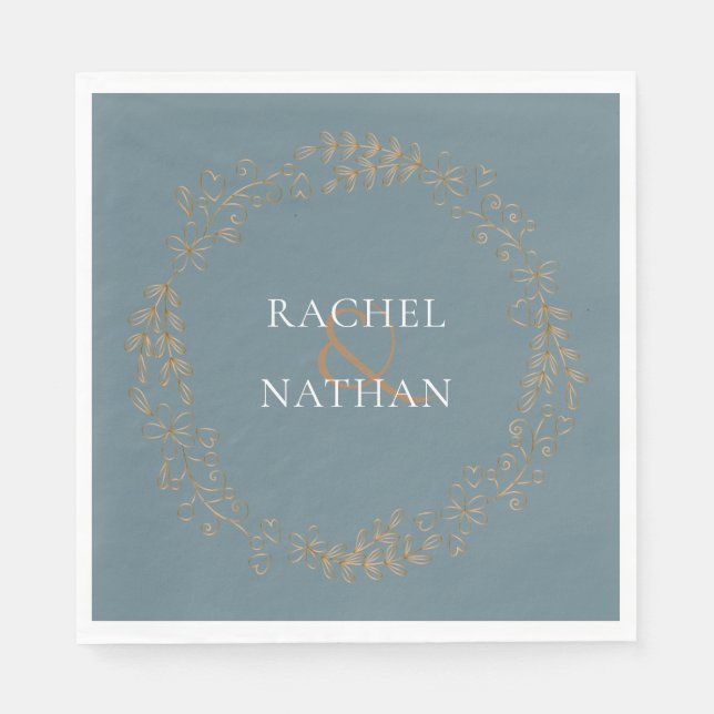 Elegant Gold Garland Napkins (Front)