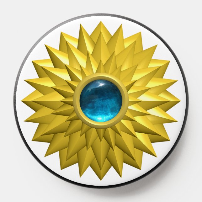Elegant Gold Gem Ornament on White PopSocket (Popsocket)