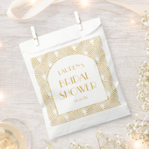 Elegant Gold Geometric Art Deco Bridal Shower Favor Bag