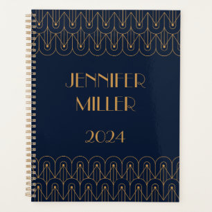 Elegant gold geometric Art Deco design Planner