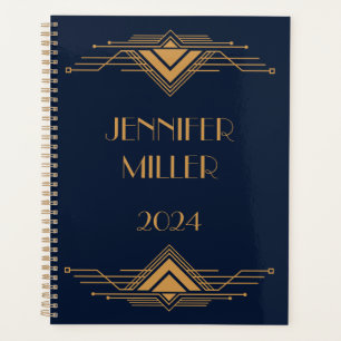 Elegant gold geometric Art Deco design Planner