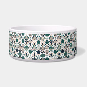 Elegant Gold & Geometric Easter Bunny Pet Bowl