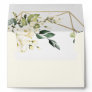 Elegant Gold Geometric Floral Greenery Wedding Envelope