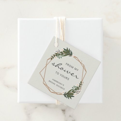 Elegant Gold Geometric Modern Boho Bridal Shower Favor Tags