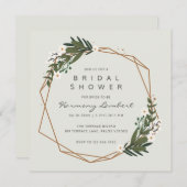 Elegant Gold Geometric Modern Boho Bridal Shower Invitation (Front/Back)