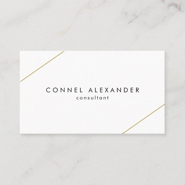 Elegant Gold Geometric Modern Business Card (Front)