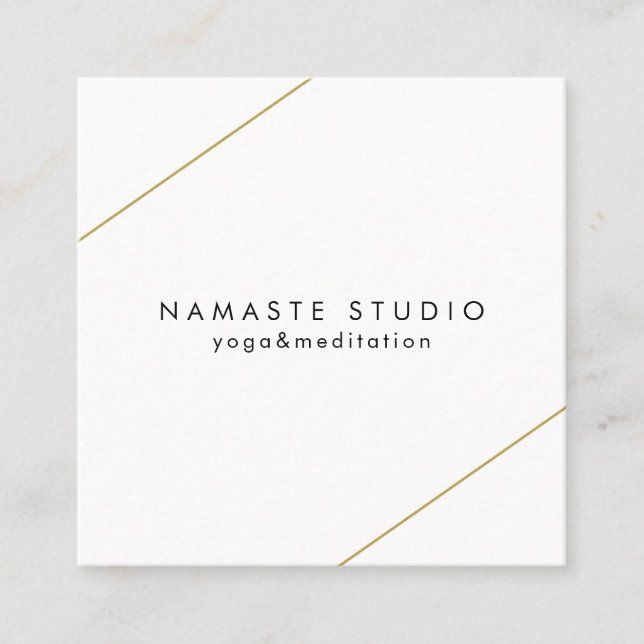 Elegant Gold Geometric Modern Square Business Card (Front)