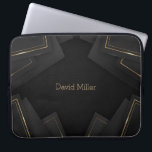 Elegant Gold Geometric Pattern and Customization Laptop Sleeve<br><div class="desc">Elegant gold geometric pattern background. You can personalize with a name,  or just delete it.</div>