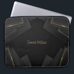 Elegant Gold Geometric Pattern and Customization Laptop Sleeve<br><div class="desc">Elegant gold geometric pattern background. You can personalize with a name,  or just delete it.</div>
