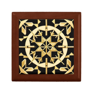 Elegant Gold Geometric Pattern Art Gift Box