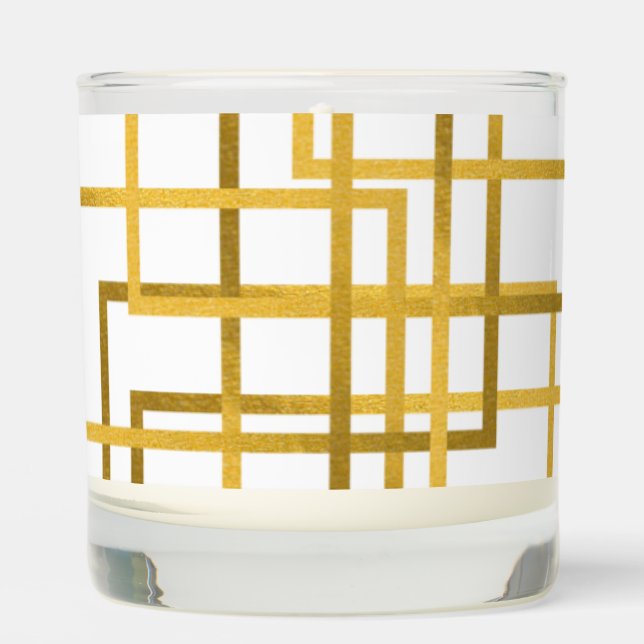 Elegant Gold Geometric Scented Candle   (Front)