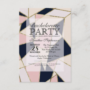 Elegant Gold Geometric Triangles Invitation