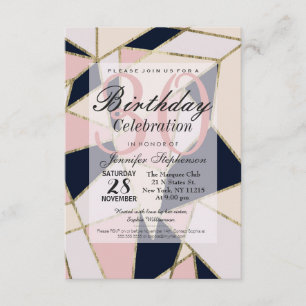 Elegant Gold Geometric Triangles Invitation