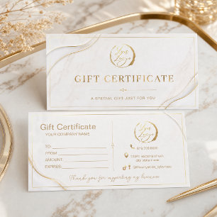 Elegant Gold Gift Certificate   Luxury 