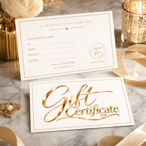 Elegant Gold Gift Certificate Template | Luxury