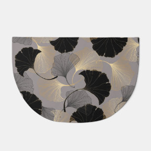 Elegant gold Ginkgo, vintage background. Doormat