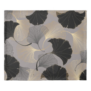 Elegant gold Ginkgo, vintage background. Duvet Cover