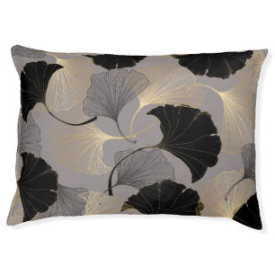 Elegant gold Ginkgo, vintage background. Pet Bed
