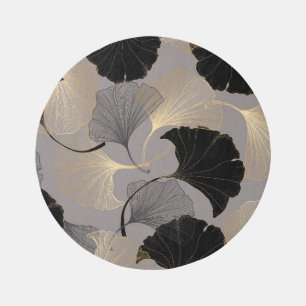 Elegant gold Ginkgo, vintage background. Rug