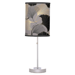 Elegant gold Ginkgo, vintage background. Table Lamp