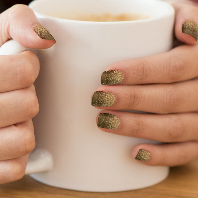 Elegant Gold Girly Glam Metallic Gold Glitter Minx Nail Art (Insitu - Mug)