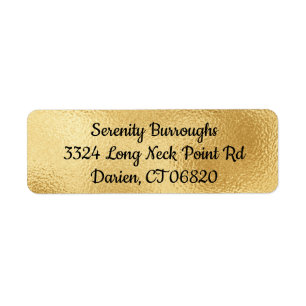 Elegant Gold Glam Address- Wedding, Party Label