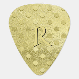 Elegant Gold Glam Stylish Monogrammed Custom Guitar Pick