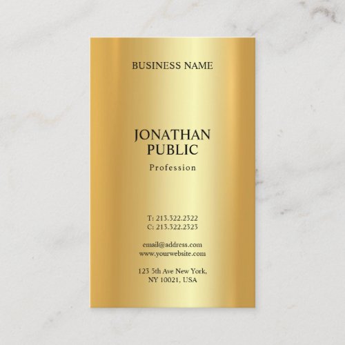 Elegant Gold Glamorous Professional Modern Trendy Business Card